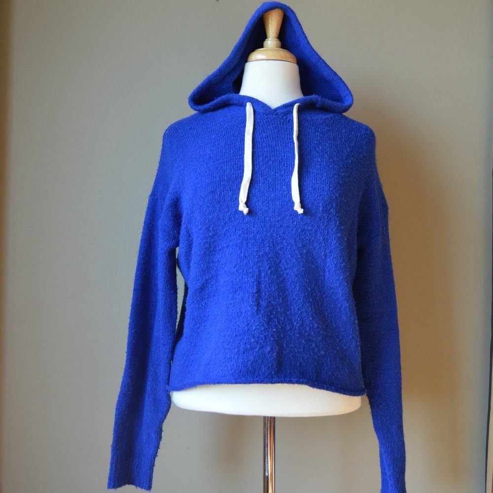 Forever 21 Royal Blue Cropped Hoodie